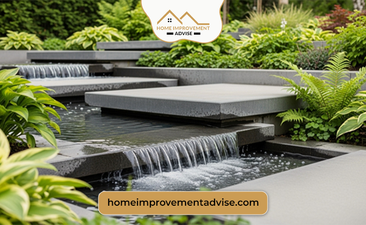 waterfalls can also be added along the walking paths or as the walking paths,
