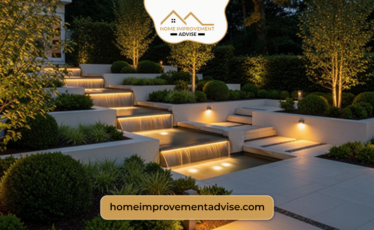 Lighting & Ambiance For Modern Garden Waterfall Aesthetics