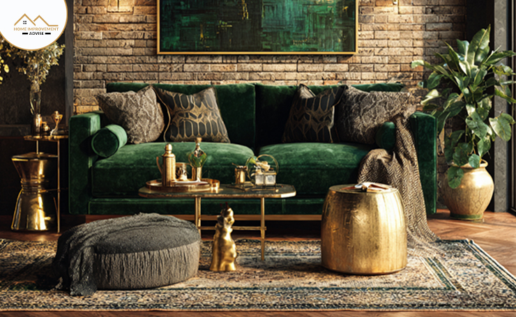 Green Velvet Sofa Living Room