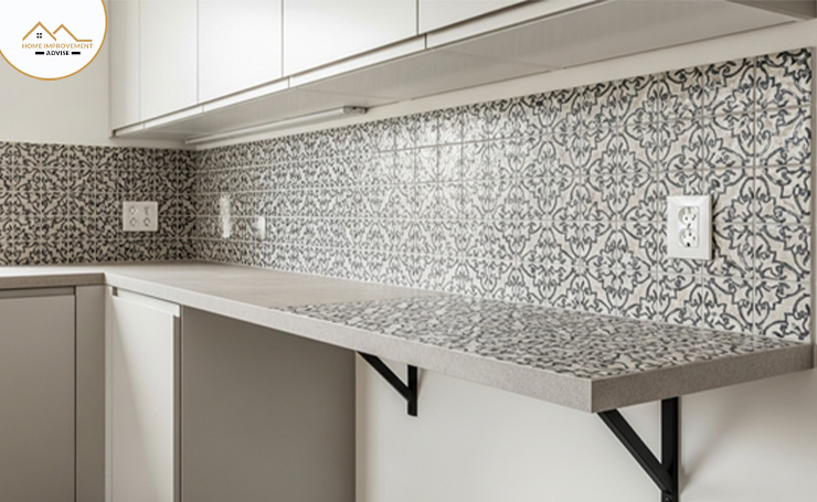 A sturdy wall-mounted breakfast bar