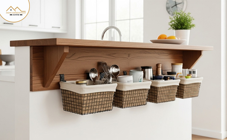 Hanging baskets underneath these can also be a consideration for storage optimization space.