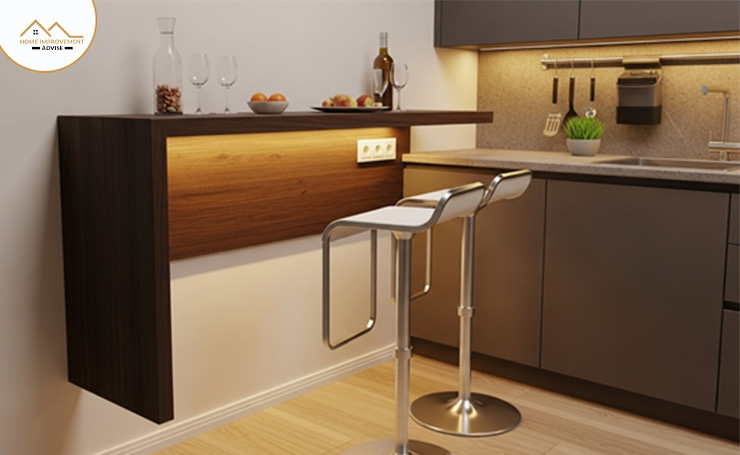 LED lighting integrated breakfast bar 