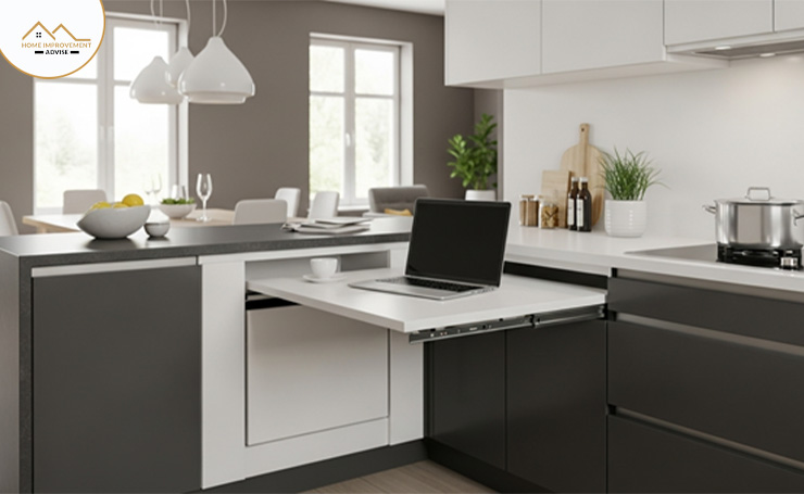 Drawer-Integrated Flip Bar.