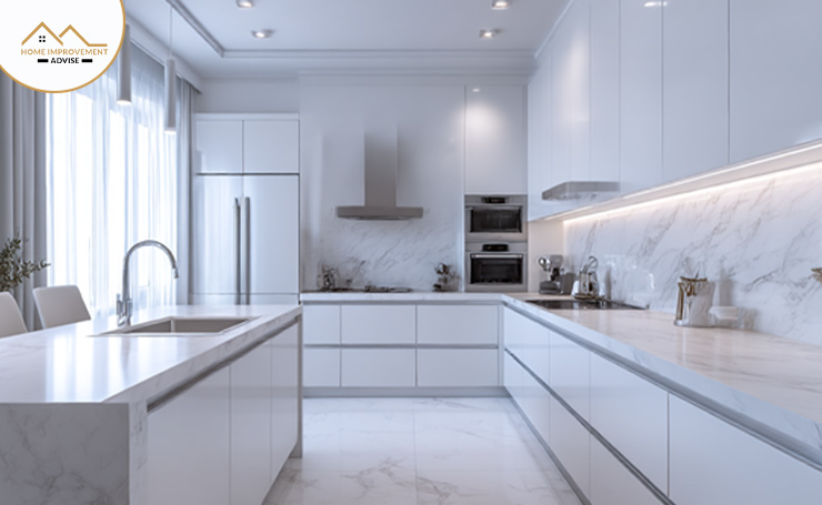 White Cabinets with White Countertops