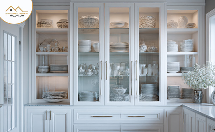 White Cabinets with Glass Fronts