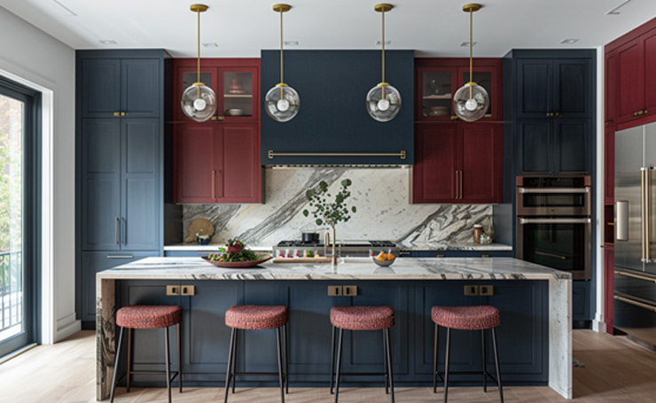 4. Colored Cabinet Ideas for Modern Kitchens
