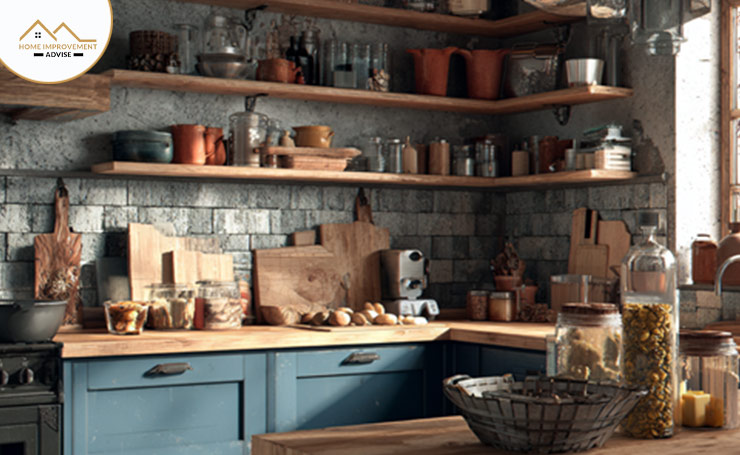 Blue and Natural Wood