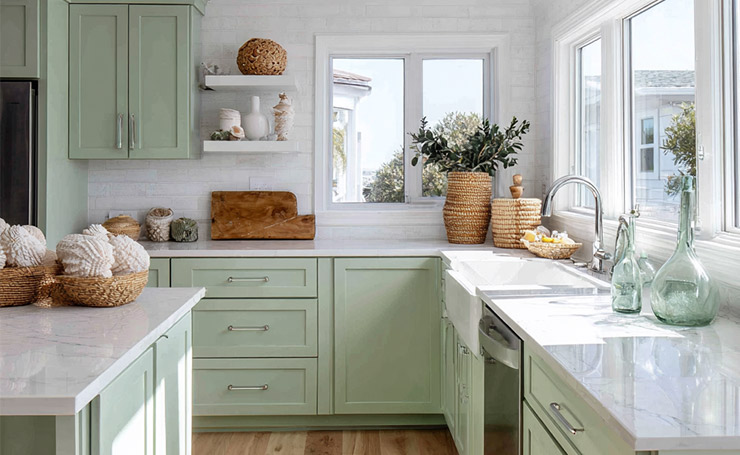 Seafoam Green Kitchen Cabinets