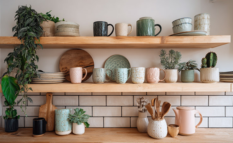 Wooden Kitchen Shelves