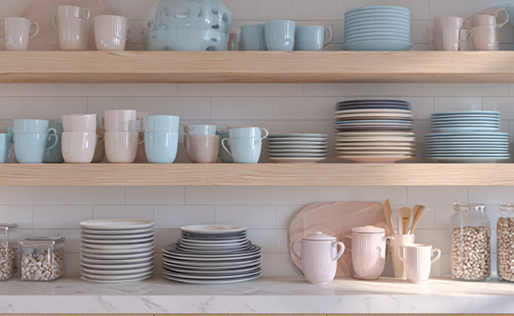 Open Kitchen Cabinets and Shelf Units