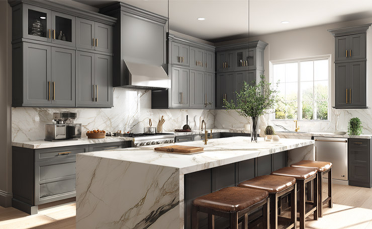 Countertops with Gray Cabinets