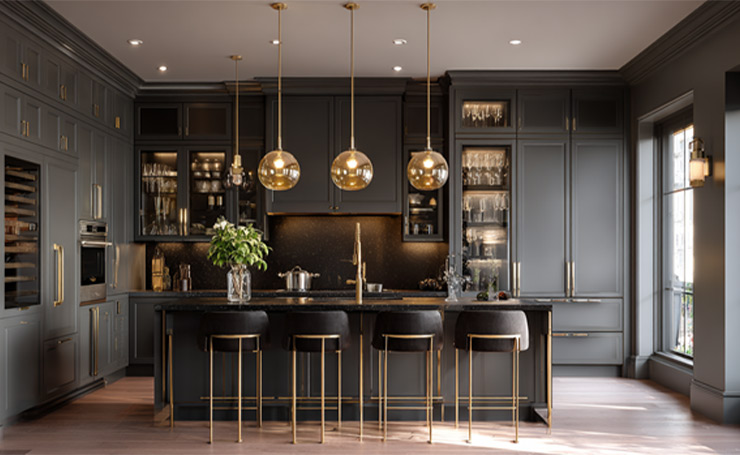 Hardware with Gray Cabinets