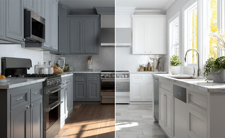 Gray vs White Kitchen Cabinets Comparison
