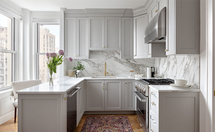 Trendy Shades and Finishes to Try: Light Gray Kitchen Cabinets