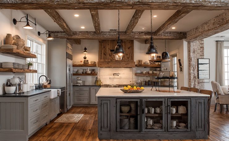 Rustic Gray Kitchen Cabinets