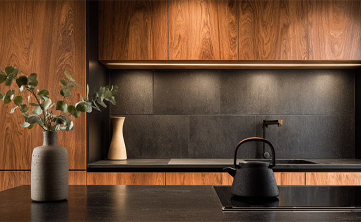 Contemporary Matte Black Backsplash Styles
