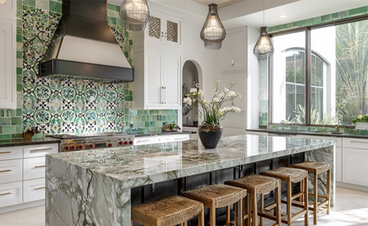 Two-Tone Customized Backsplash Design