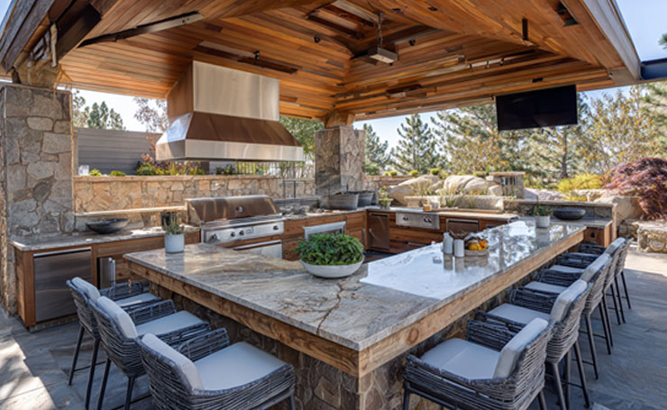 U-shaped kitchens are best for larger spaces and socializing.